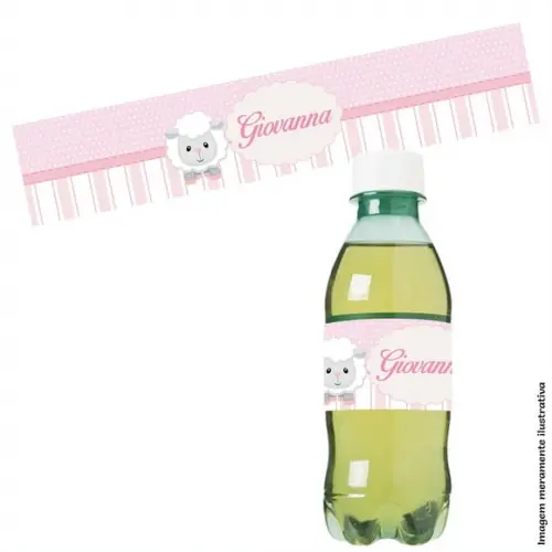 Rótulo Refrigerante - Ovelhinha Rosa