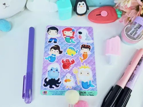 Stickers - Cartela De Adesivos - A Pequena Sereia Cute Ariel