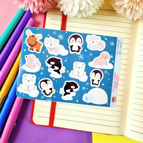 Stickers - Cartela de Adesivos - Animais Polares