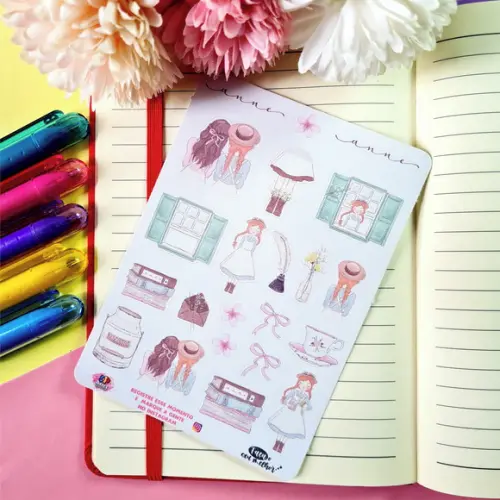Stickers - Cartela de Adesivos - Anne com e