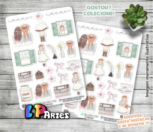Stickers - Cartela de Adesivos - Anne com e