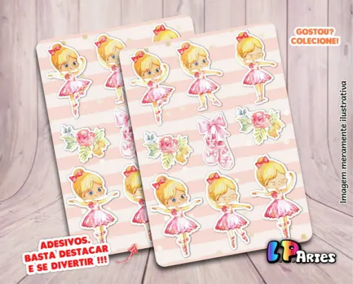Stickers - Cartela de Adesivos - Bailarina