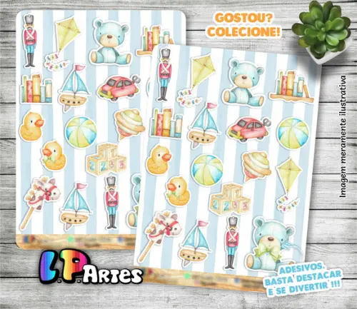 Stickers - Cartela de Adesivos - Brinquedos