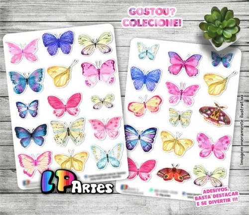 Stickers - Cartela de Adesivos - Borboletas