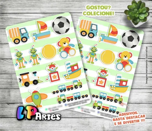 Stickers - Cartela de Adesivos - Brinquedos 3