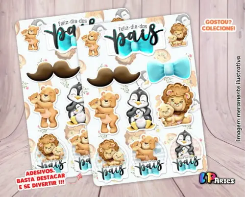 Stickers - Cartela de Adesivos - Dia dos Pais