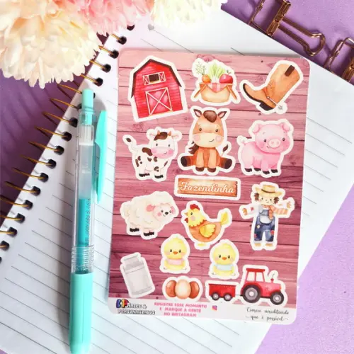 Stickers - Cartela de Adesivos - Fazendinha