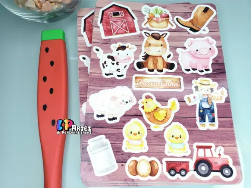 Stickers - Cartela de Adesivos - Fazendinha