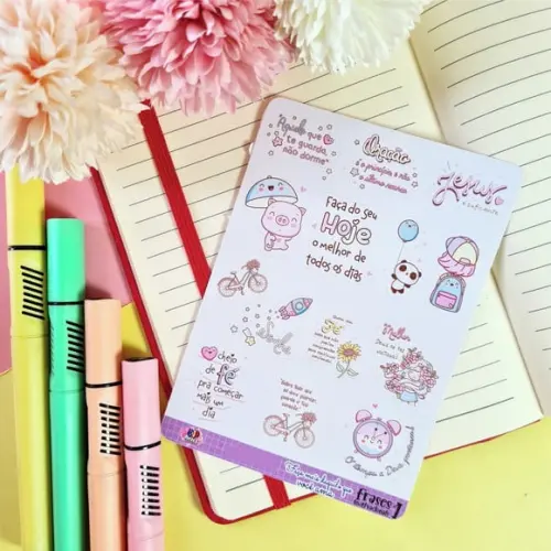 Stickers - Cartela de Adesivos - Frases Motivacionais