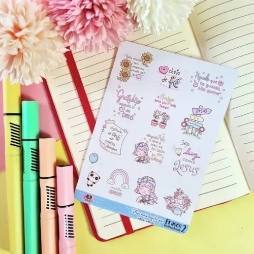 Stickers - Cartela de Adesivos - Frases Motivacionais 2