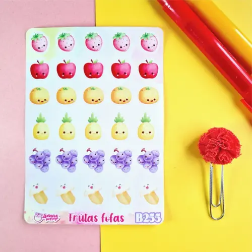 Stickers - Cartela de Adesivos - Frutinhas