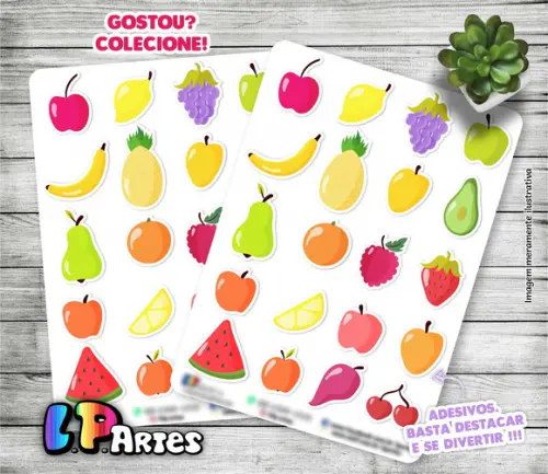 Stickers - Cartela de Adesivos - Frutas