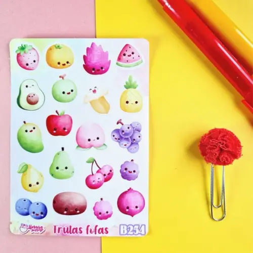 Stickers - Cartela de Adesivos - Frutinhas
