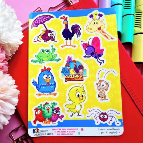 Stickers - Cartela de Adesivos - Galinha Pintadinha