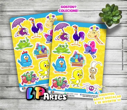 Stickers - Cartela de Adesivos - Galinha Pintadinha