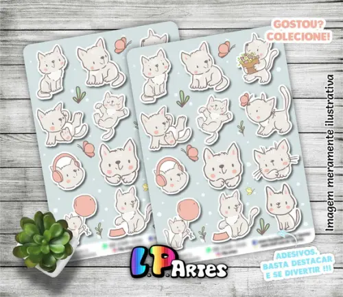 Stickers - Cartela de Adesivos - Gatinhos 2
