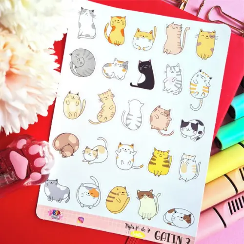 Stickers - Cartela de Adesivos - Gatinhos 3