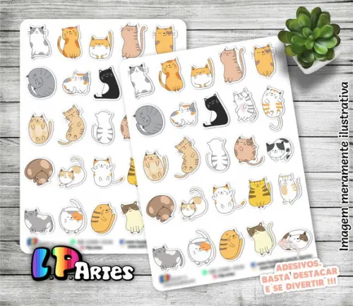 Stickers - Cartela de Adesivos - Gatinhos 3