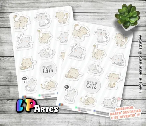Stickers - Cartela de Adesivos - Gatinhos 5