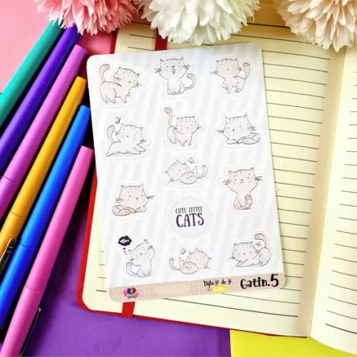 Stickers - Cartela de Adesivos - Gatinhos 5