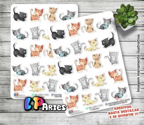 Stickers - Cartela de Adesivos - Gatinhos 6