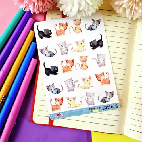 Stickers - Cartela de Adesivos - Gatinhos 6