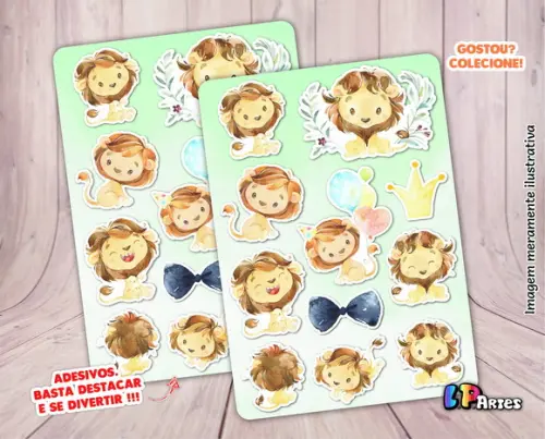 Stickers - Cartela de Adesivos - Leãozinho