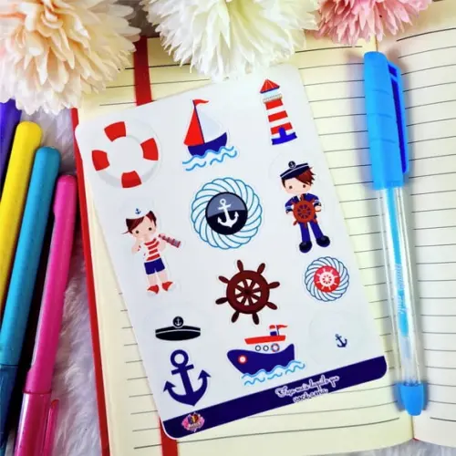 Stickers - Cartela de Adesivos - Menino Marinheiro