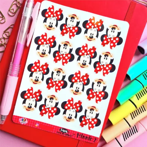 Stickers - Cartela de Adesivos - Minnie Mouse - Rostinho
