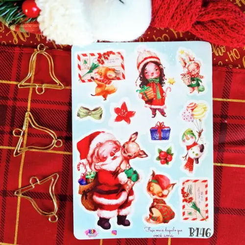 Stickers - Cartela de Adesivos - Natal