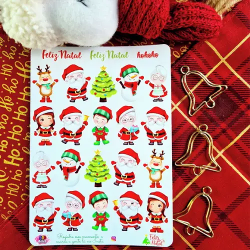 Stickers - Cartela de Adesivos - Natal Cute