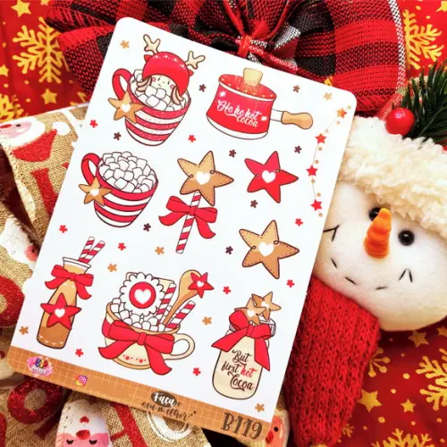 Stickers - Cartela de Adesivos - Natal - B119