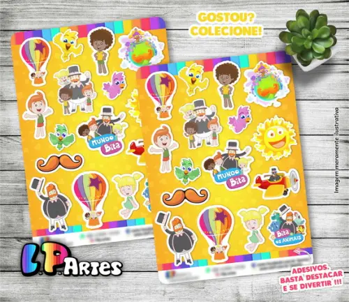 Stickers - Cartela de Adesivos - o Mundo do Bita