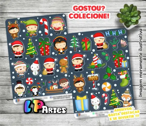 Stickers - Cartela de Adesivos - Natalino
