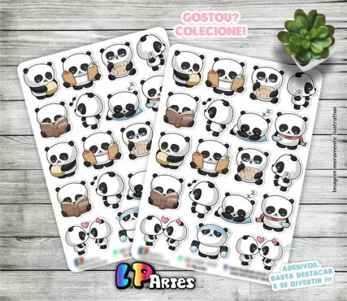 Stickers - Cartela de Adesivos - Panda Atividades