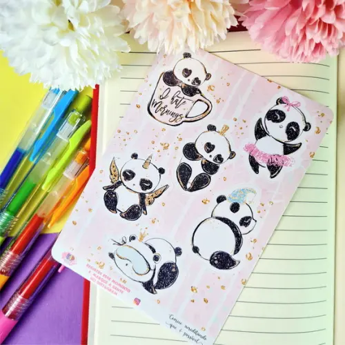 Stickers - Cartela de Adesivos - Panda Chick
