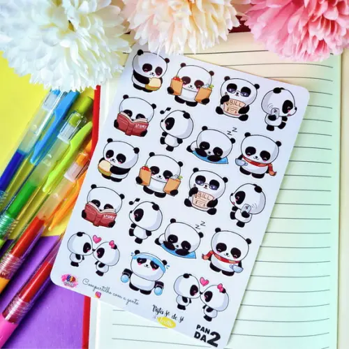 Stickers - Cartela de Adesivos - Panda Atividades