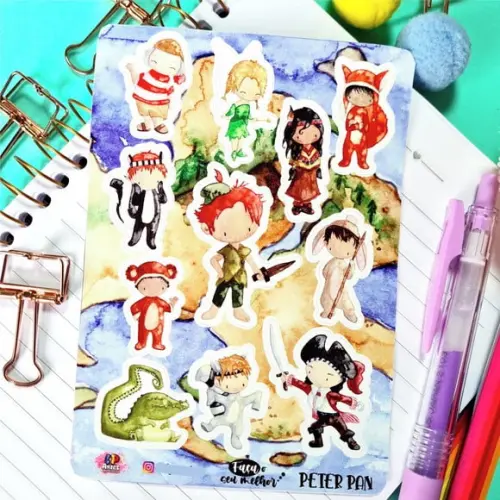 Stickers - Cartela de Adesivos - Peter Pam Cute