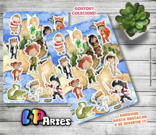 Stickers - Cartela de Adesivos - Peter Pam Cute