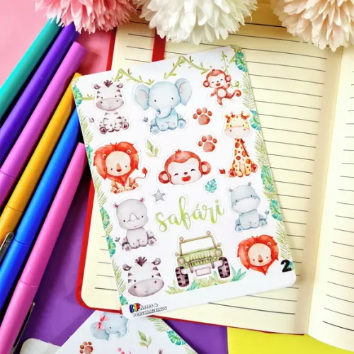 Stickers - Cartela de Adesivos - Safári 2
