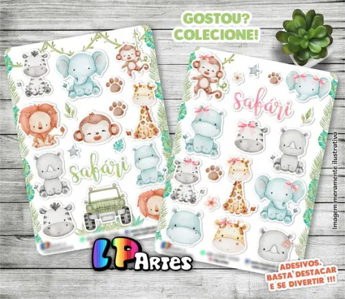 Stickers - Cartela de Adesivos - Safári 2