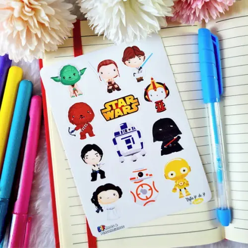 Stickers - Cartela de Adesivos - Starwars