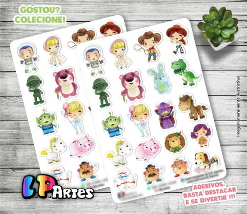 Stickers - Cartela de Adesivos - Toy Story