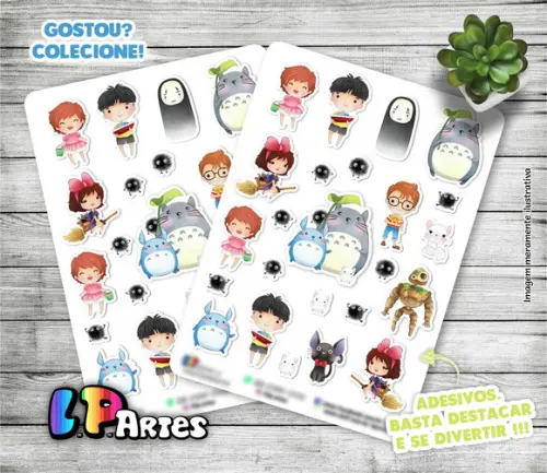 Stickers - Cartela de Adesivos - Totoro
