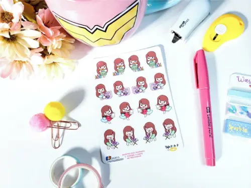 Stickers - Cartela De Adesivos Em - Gigi Dia De Lavar Roupa