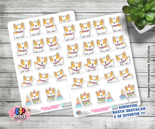 Stickers - Cartela De Adesivos Em Vinil - Cachorrinhos 3