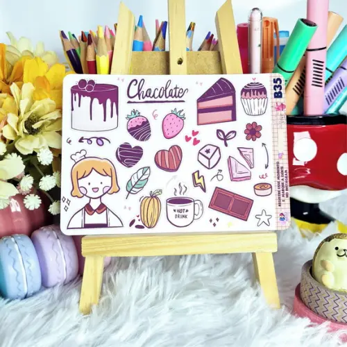 Stickers - Cartela De Adesivos Em Vinil - Chocolate B35
