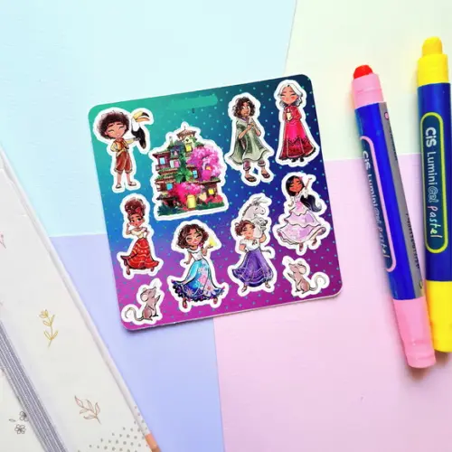 Stickers - Cartela de Adesivos em Vinil - Encanto