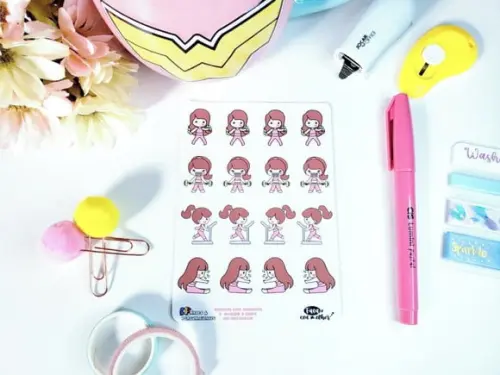 Stickers - Cartela De Adesivos Em Vinil - Gigi Dia De Malhar