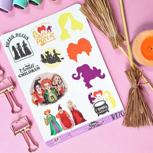 Stickers - Cartela de Adesivos em Vinil - Hocus Pocus